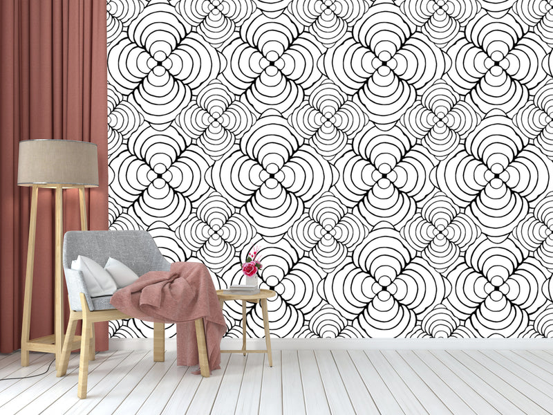 Black White Illusion Pattern Wallpaper