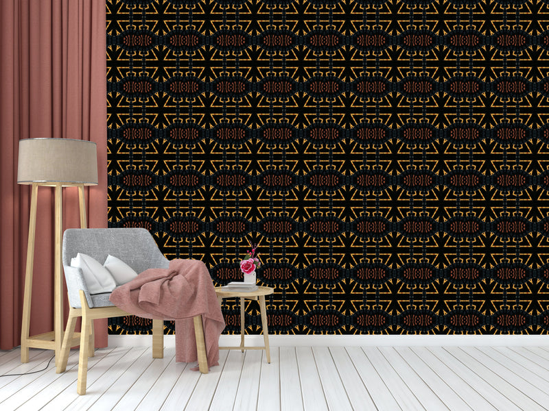 Brown Pattern Traditional Wallpaper