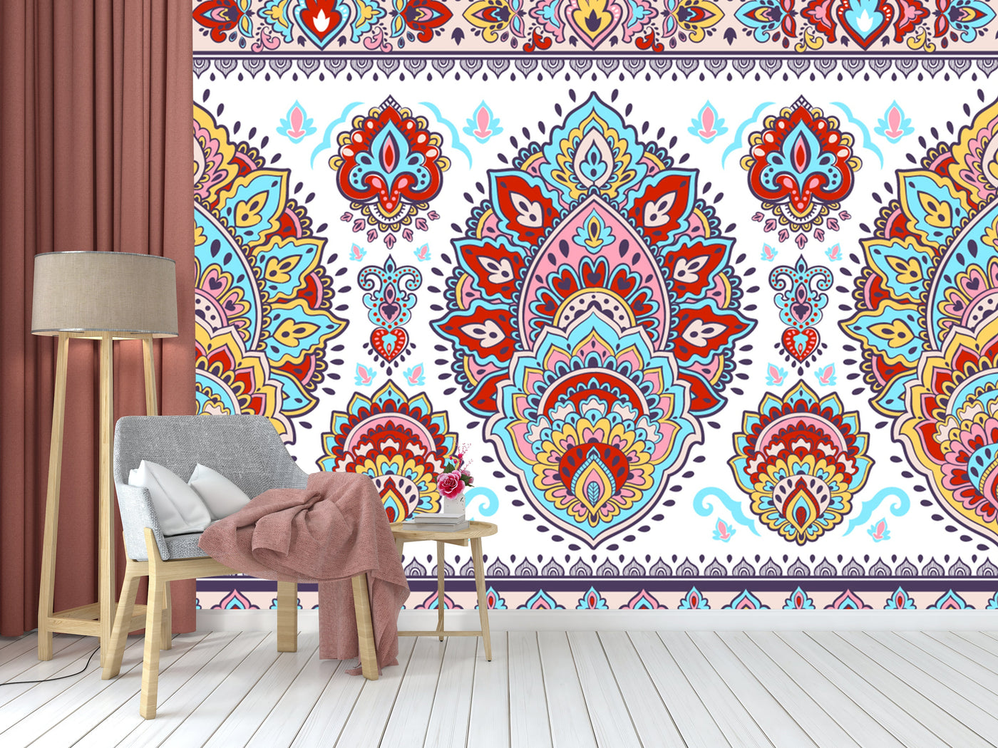 White floral Pattern Wallpaper