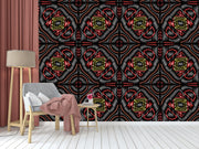Red Black Geometric Pattern Wallpaper
