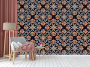 Orange Black Geometry Pattern Wallpaper