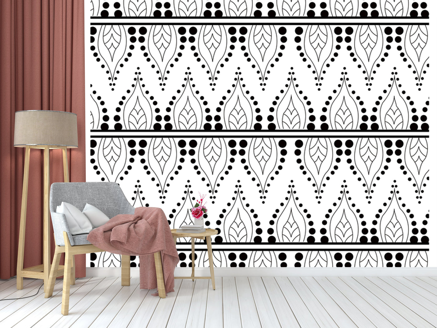 Black White Dots Pattern Wallpaper