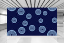 Shades Of Blue Circle Pattern Wallpaper