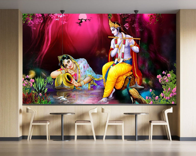 Shoelific Radha Krishna Modern Design Vinyl Painting Wallpaper for Living  Room, Bedroom, Hall, Study Room, Table, Home Decor, Office (Self Adhesive,  Waterproof) (8174_3 x 2 Feet_W) : Amazon.in: Home Improvement