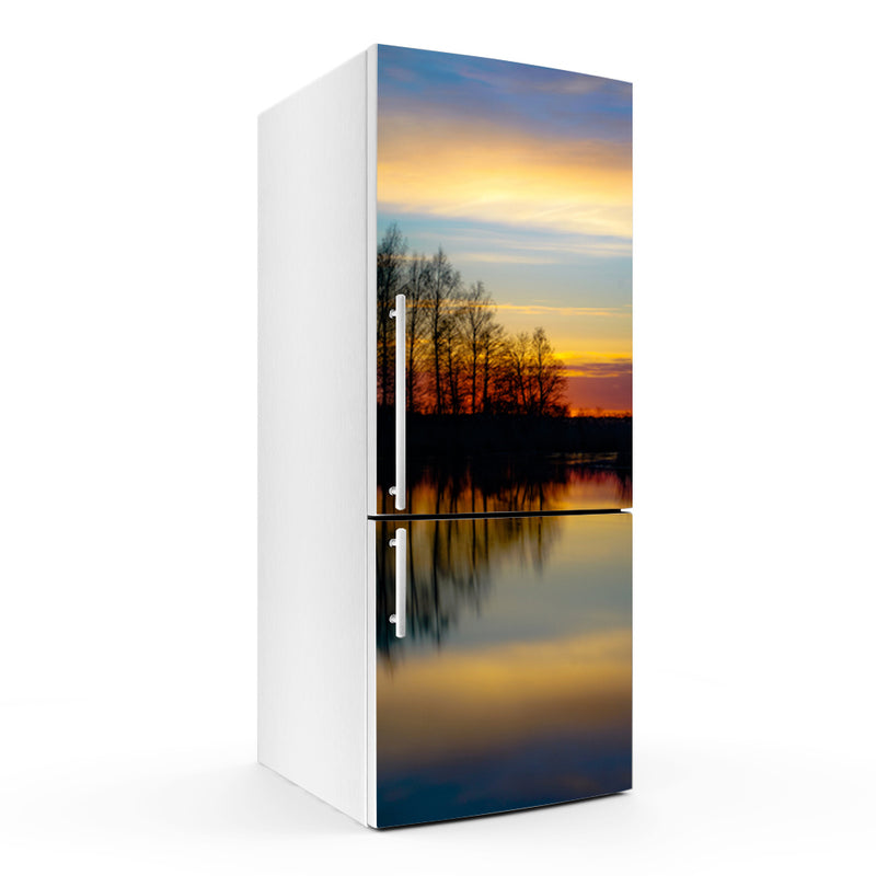Beautiful Sunset Art Self Adhesive Sticker For Refrigerator