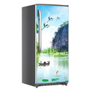 Green Mountain With River Art Self Adhesive Sticker For Refrigerator