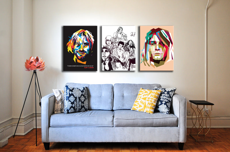 Nirvana Music Band Wall Art, Set Of 3