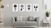 Black And White Spiral Art, Set Of 4