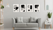 Black Concentric Design Wall Art, Set Of 4