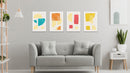 Abstract Lines And Patches Wall Art, Set Of 4