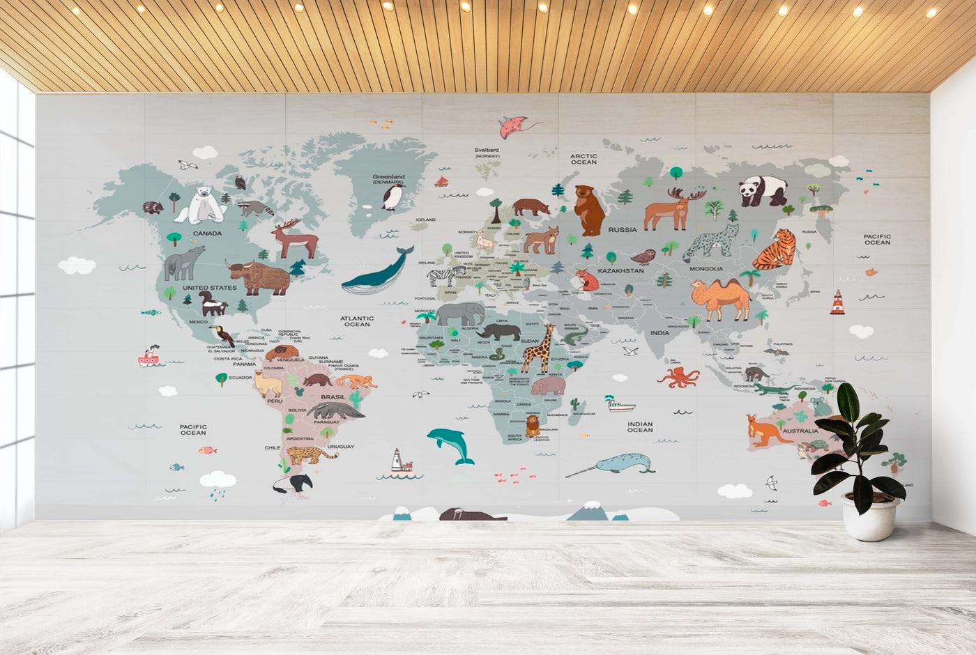 Nature's Tapestry Map Wallpaper