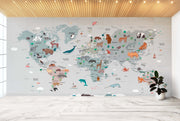 Nature's Tapestry Map Wallpaper