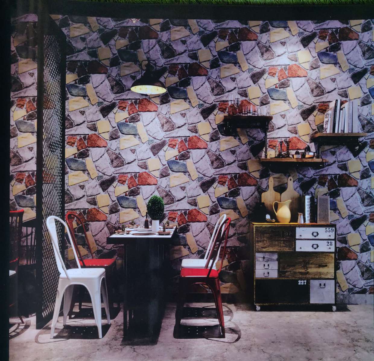 Abstract Embossed Stone Wallpaper