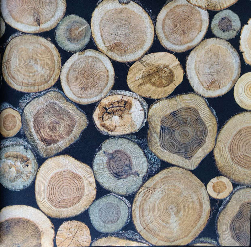 Wooden Log Print Wallpaper