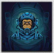 Monkey Space Blue Art