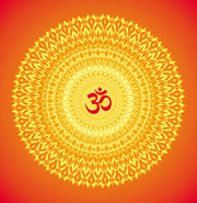 Om Art In Yellow Mandala Art Circle Self Adhesive Sticker Poster