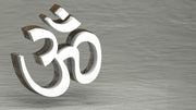 3D White Om Art Self Adhesive Sticker Poster