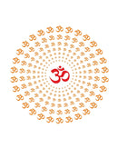 Om With Orange Rays Self Adhesive Sticker Poster