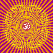 Om In Yellow Mandala Art Self Adhesive Sticker Poster