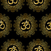 Om In Golden Design Self Adhesive Sticker Poster