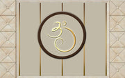 Golden Om In Black Round Art Self Adhesive Sticker Poster