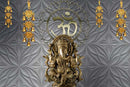 Om With Copper Ganesh Ji Pooja Room Wallpaper