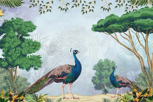 Opulent Peacock Wallpaper