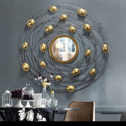 3D Oval Balls Spiral Wall Mirror