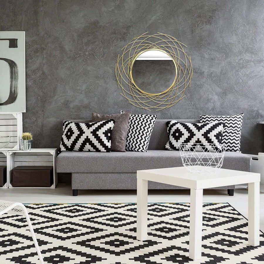 Circular Spikes Metal Wall Mirror: Reflect Your Unique Style with Personalized Decor