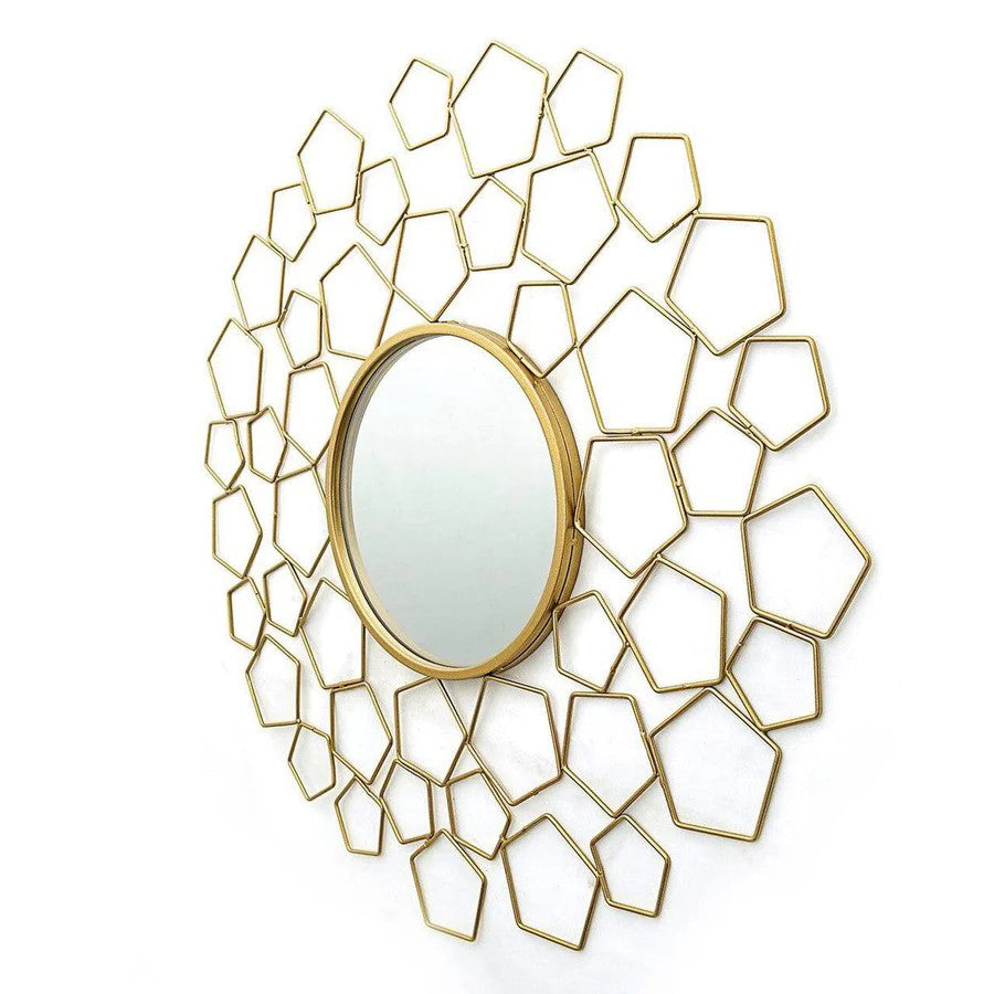Pentagon Golden Wall Mirror