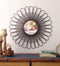 Round Floral Metal Wall Mirror