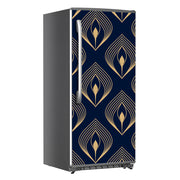 Golden Peacock Art Self Adhesive Sticker For Refrigerator