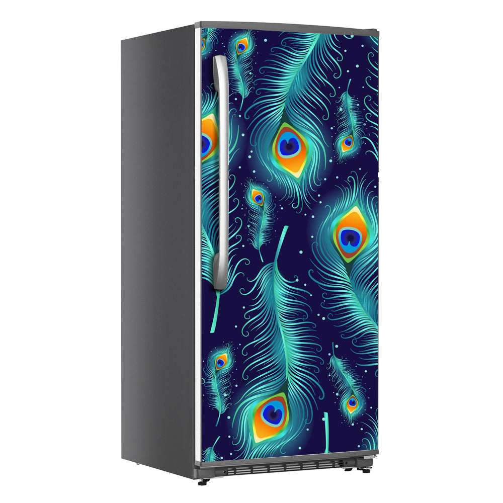 Peacock Feather Art Self Adhesive Sticker For Refrigerator