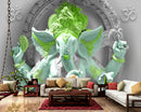 Lord Ganesha Lime Green Wallpaper