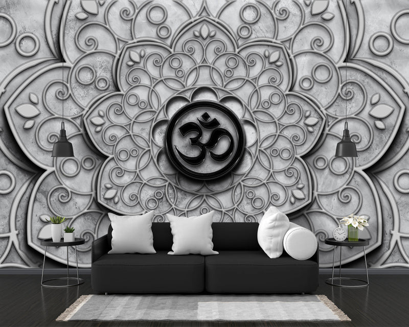 Traditional White Black Chakra Wallpaper