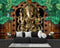 Bronze Lord Ganesha Tropical Leaves Wallpaper