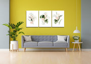 Flower Bouquet Wall Art, Set Of 3