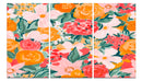 Bright Floral wall Art, Set Of 3