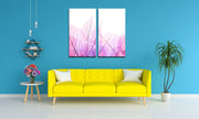 Pink Leaf Silhouette Wall art, Set Of 2