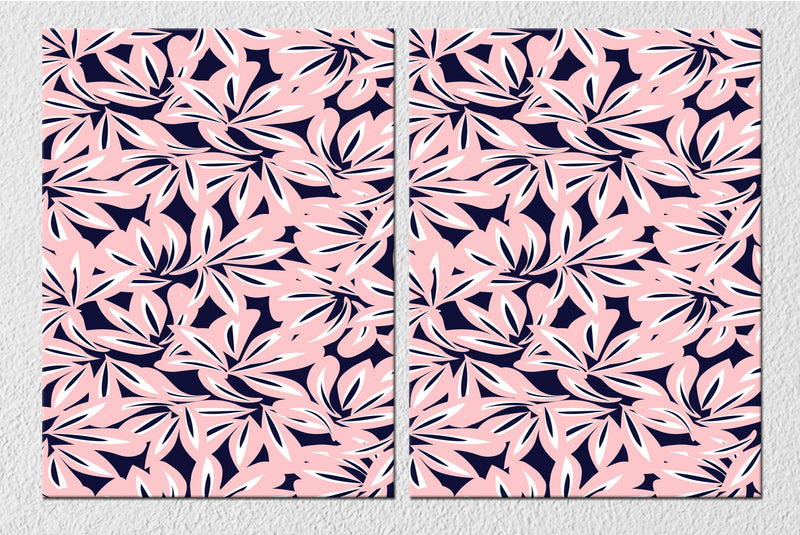 Pink And Leaf Wall Art, Set Of 2