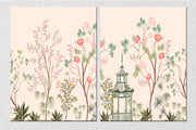 Lantern And Trees Landscape Wall Art, Set Of 2