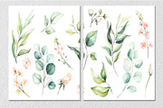 Botanical Foliage Leaves Drawing, Set Of 2