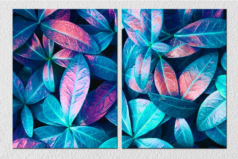 Multicolour Leaves Wall Art, Set Of 3