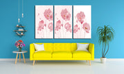 Pink On Pink Base Flowers, Set Of 3