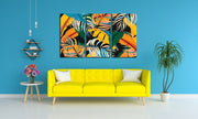 Abstract Bright Leaf Wall Art, Set Of 3