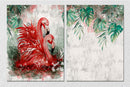 Red Flamingo Wall Art, Set Of 2