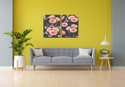 Pink Rose Wall Art. Set Of 2