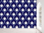 Shades Of Blue  And White Pattern Wallpaper