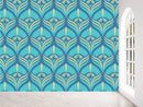 Shades Of Blue  And Green Pattern Wallpaper