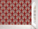 Red Peacock Pattern Wallpaper